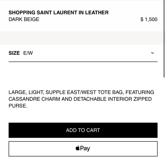 Yves Saint Laurent Shopping Tote in beige leather - Picture 11 of 14